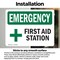 Signmission First Aid Station, 5 in W x Rectangle, Vinyl Decal OS-2PACK-EM-D-35-L-10328 - alternate 2